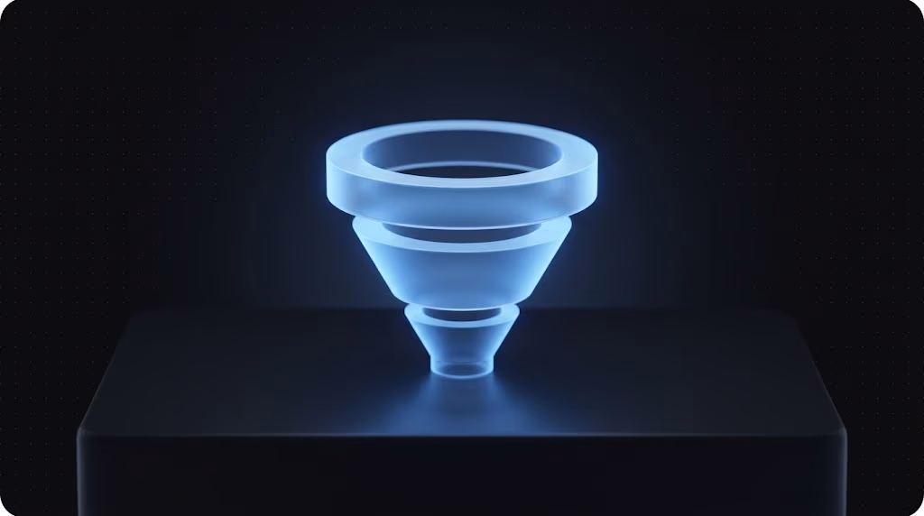 layered advertising funnel concept from ad to landing page to conversion